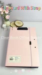 Long Clipboard with Cover Hard PP Clip Board Double Clips File Folder with Strap Paper Organizer