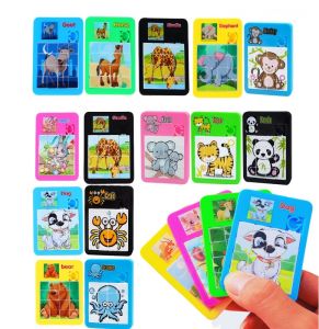 12/24PCS Puzzle Moving Sliding Early Education Animal Childrens Jigsaw Puzzle Toy School Kindergarten Gift Gifts for Kids Games