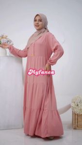 Myfanea - Nayli Midi Dress - Rayon Twill Premium - Homedress - Gamis Wanita Terbaru