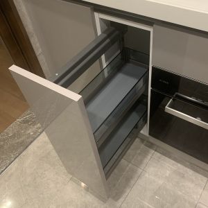 Modern Style Kitchen Bathroom Cabinet Multi-layer Pull-out Basket Spice Rack Ultra-narrow Gap Shelf Wall-mounted Shelf Deep