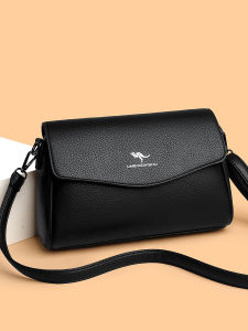 Soft Leather Womens Crossbody Bag Large Capacity Single Shoulder Fashionable Versatile Middle-Aged Mom Bag Casual Simple Style