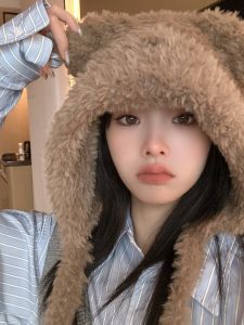 [Variety Bear Hat] Autumn and Winter Thickened Warm Hat K-style Cold-Proof Stuffed Hat Cute Student Female Winter