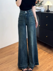 MANMI | Quần Tây Vintage Xanh Cao Waist Dáng Rộng Elegante