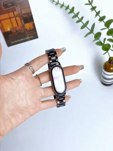 สำหรับ สาย Xiaomi Mi Band 9 Strap Miband 9 NFC สายนาฬิกาข้อมือ สแตนเลส miBand 8 สายรัดข้อมืออัจฉริยะ Mi Band 8 NFC ฟิล์มป้องกันเต็มปก