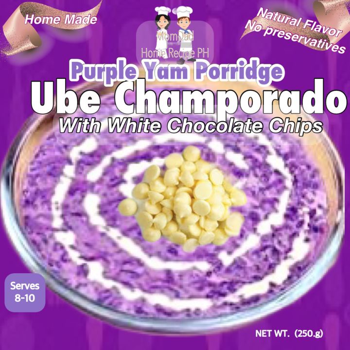 250g Ube Champorado with white chocolate chips Purple yam porridge