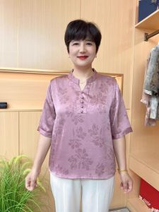 HUAXUNRAN | Fashionable Summer Short Sleeve Shirt for Middle-aged Women