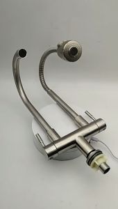 LONGKEN multifunctional stainless steel single cold water faucet double double nozzle kitchen faucet
