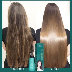 Hair straightener cream with comb natural herbal keratin hair treatment krim pelurus rambut lurus rambut smooth hair