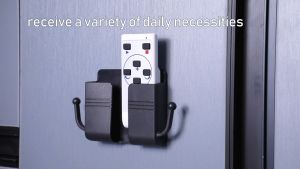 Wall Mounted Phone Holder with Hook Remote Control Organizer Mobile Phone Charging Holder Storage Box Wall Keys Hanger