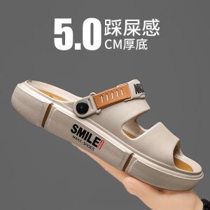 Large Size 46 Mens Slippers Summer Outdoor Wear Anti-Slip Deodorant Driving Sandals Casual Sports Beach Slippers