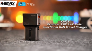 Remax Universal Adapter รุ่น CM03 หัวปลั๊กแปลงไฟ ชาร์จเร็ว 25W รองรับทั่วโลก มีประกันศูนย์ไทย