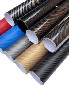 สติกเกอร์ฟิล์มคาร์บอนไฟเบอร์สีดําสําหรับรถภายในและภายนอกเปลี่ยนสีกรอบหน้าต่าง Trim Molding