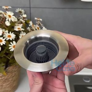 Kitchen Sink Drain Strainer Stainless Steel Sink Filter Removable Sink Stopper Anti-Clog Food Residue Filter Catcher Basket