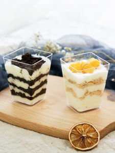 Mousse Cup Mousse Desser Cup Pudding Cup Jelly Cup Ice Cream Cup Yogurt Cup Plastic Cup Disposable with Lid Square