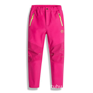 Northeast Harbin Winter Soft Shell Pants Fleece-lined Thickened Boys Girl Outdoor Windproof Heattech Ski Pants
