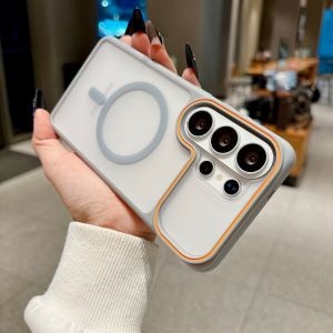 szhaiyu | For Magsafe Matte Transparent Case for Samsung Galaxy S26 Plus S24 S23 Ultra S25 FE Magnetic Wireless Charge Shockproof Cover