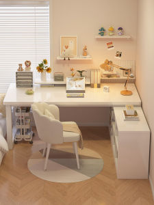 ZHUOHE | Corner Desk With Bookshelf For Home And Office