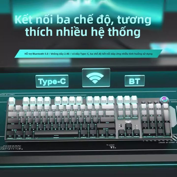 AULA | Bộ Bàn Phím Cơ & Chuột Gaming Không Dây Bluetooth Tri-Mode ...