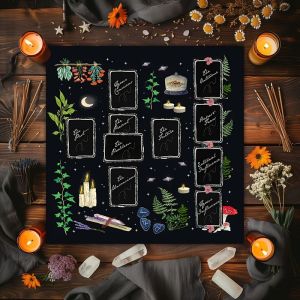 VIKAMA Tarot Tablecloth Tarot Card Array Partition Altar Cloth Witchcraft Divination Tarot Mat Astrology Decoration