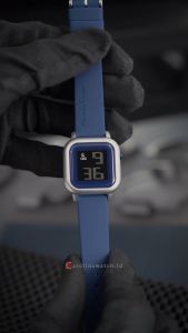 Jam Tangan Wanita Alexandre Christie Digi AC 9392 LHRSSBU Blue Dial Blue Rubber Strap