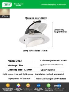 DGY | Elephant Trunk Design Commercial And Home Use COB LED Recessed Spotlight
