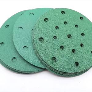 100PCS 5 Inch 8 Hole Sanding Discs Green Polyester Film Backed Hook&Loop Sandpaper Disc for Random Orbital Sander 40-2000 Grits