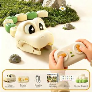 YOUYUEPIN Magnetic Snake Remote Control Toy 2 Player Battle Game Kids Electric RC Car ABS Material Fun Birthday Gift Green White