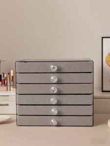 Large Capacity Six-Layer Jewelry Box Earring Stud Organizer Drawer Style Acrylic Desktop Storage Box for Home Use