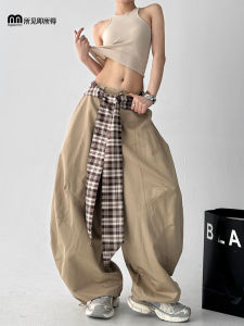 Quần Ống Rộng Thoải Mái Cho Nữ Mùa Thu Năm 2025 Thiết Kế Dệt Kim Màu Kaki Rộng Rãi Đa Năng Quần Dài Thường Ngày