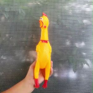 ไก่โอ๊ก ไก่บีบมีเสียง ไก่ร้อง ของเล่นยางกับเสียงสำหรับน้องหมา