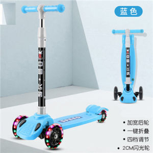 Childrens Scooter 2-6-8 Years Old Boys Girls Flashing Single Foot Kick Scooter Four Wheel Smooth Gliding Toy Vehicle