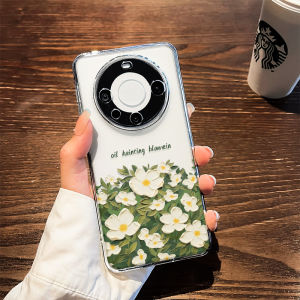 Huawei Mate 80/70 40Pro 60 Max/Air Girls New Simple Creative Floral Oil Painting Full Cover Lens Silicone Soft Phone Case