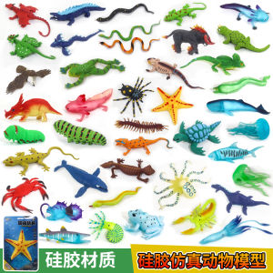 Luminous Silicone Simulation Stress Relief Ocean Animal Toy Squid Model Childrens Educational Toy Dinosaur Crocodile Fish Shark