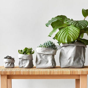 Extra Large Washable Kraft Paper Bag Plant Pot Cover Nordic Simple Storage Bag for Flowers And Green Plants Desktop Ground Wall