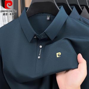 Áo Thun Polo Pierre Cardin Ice Silk Không Đường May Dài Tay Thời Trang Trung Niên Mùa Thu Mới Về Chất Liệu Polyester Thương Hiệu Pierre Cardin
