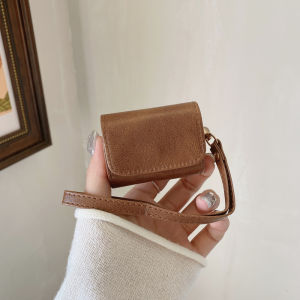 Leather Texture Silicone Protective Case for Apple AirPods4 AirPodsPro3 Wireless Bluetooth Earphone Cover Mens Womens Pure Color Anti-Fall