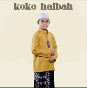 Baju Koko Haibah Anak Lengan Panjang Untuk Usia 7-15 Tahun Bahan Katun Toyobo