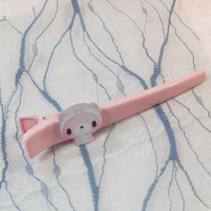 Bộ Kẹp Tóc Màu Hồng Dễ Thương - Thiết Kế Hình Gấu & Thỏ Phụ Kiện Tóc Bằng Nhựa Thêm Nét Vui Tươi Cho Kiểu Tóc