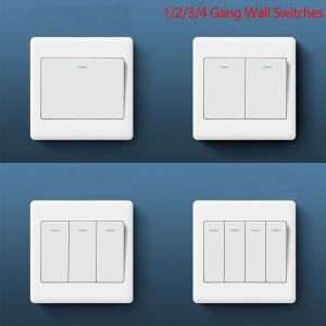 URBAG with Fluorescent Indicator Light Wall Switches Durable Home Accessories On / Off Push Buttons High Quality 1Way Button Wall Light Switch Panel