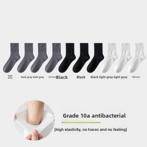 MiiOW | Mens Summer Thin Breathable Mesh Antibacterial Anti-Odor Sweat Absorbent Long Tube Socks Pure Color MiiOW Cat Person Socks