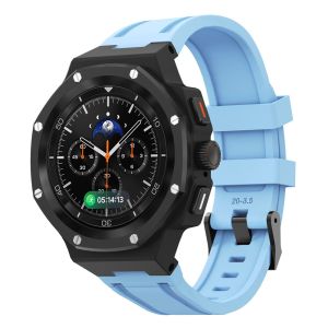 Metal Bezel Mod Kit Case for Samsung Galaxy Watch 8 40MM 44MM Steel&Rubber Band Cover for Galaxy Watch 8 Classic 46MM Refit Kit