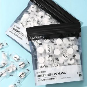 มาส์กหน้าแบบใช้แล้วทิ้งแบบอัดเม็ด สำหรับพกพา ใช้สำหรับเดินทาง ทำจากผ้าไม่ถักทอ บำรุงผิวหน้า ห่อด้วยผ้าฝ้าย ทำจากกระดาษ ใช้ทำมาส์กหน้าเองได้