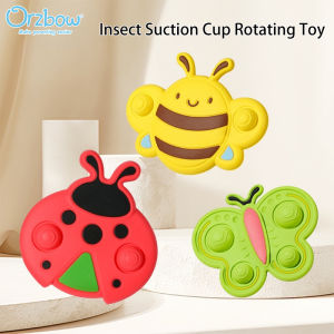 Orzbow Baby Insect Rotating Nibbling Toy Newborn 0-6 Months Early Education Teether Toy Bottom With Suction Cup Toy