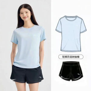 ANTA | Bộ Đồ Thể Thao Nữ Tay Ngắn Quần Ngắn Hút Ẩm Nhanh
