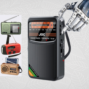 All Band Rechargeable AM FM  Radio Built-in Speaker Pointer Small Portable Solar Mini Radio with Flashlight Survival HD Display