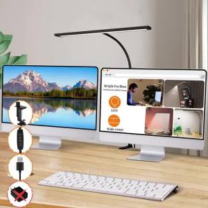 88LEDs Eye-Caring Desk Light Lamp LED Desk Lamp with Sturdy Clamp Stepless Dimming Adjustable Flexible Gooseneck for Office Home