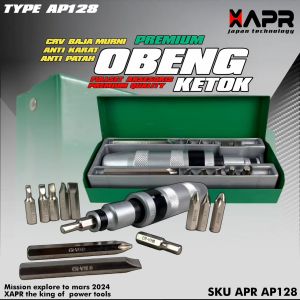 APR JAPAN obeng ketok screwdriver 1/4inch 13pc box baja pembuka baut AP128
