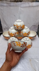 ̣(mua 20c tặng 2c NN) combo 10 chén hoặc 5 chén sứ ăn cơm hoa vàng 11.5cm GL152