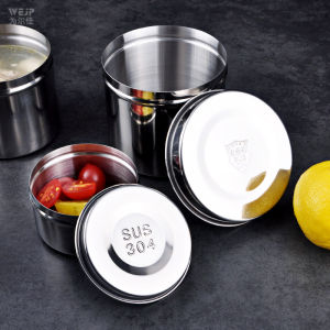 Small Size 304 Stainless Steel Food Sample Box with Lid for Restaurant Kindergarten Cafeteria Freshness Preservation Container
