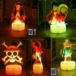 Hot Toys | LED Night Light Anime Figure One Piece Luffy Zoro Figures Lamp PVC Action Collection Bedside Table Decoration Kid Christmas Gift